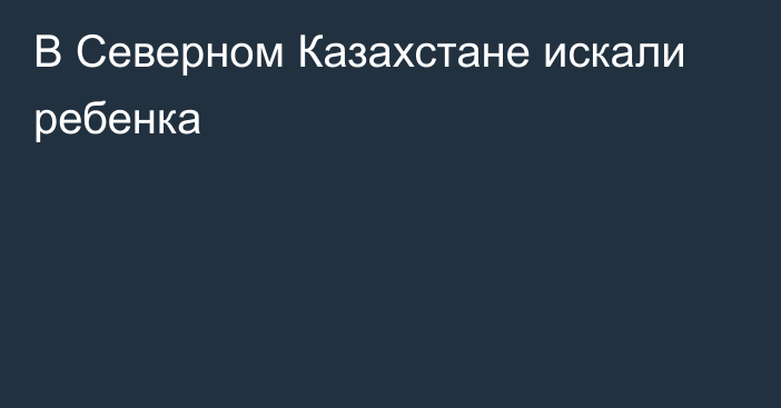 В Северном Казахстане искали ребенка