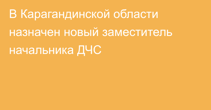 В Карагандинской области назначен новый заместитель начальника ДЧС