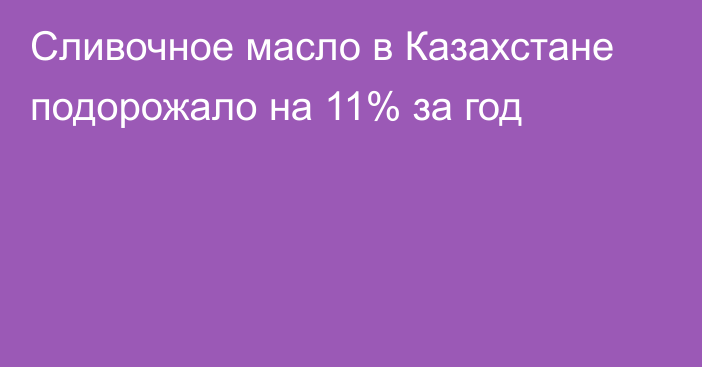 Сливочное масло в Казахстане подорожало на 11% за год