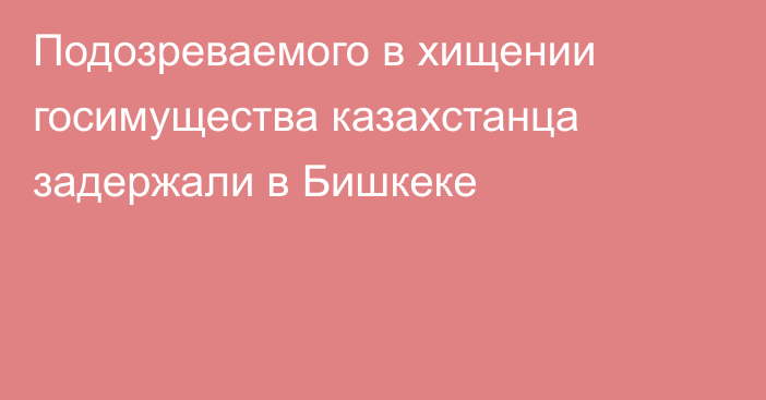 Подозреваемого в хищении госимущества казахстанца задержали в Бишкеке