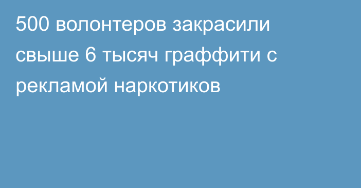 500 волонтеров закрасили свыше 6 тысяч граффити с рекламой наркотиков