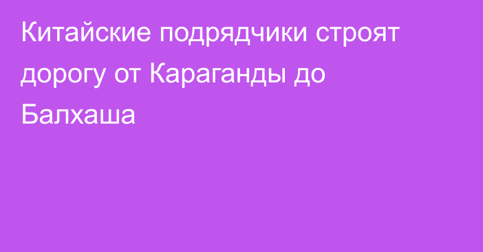 Китайские подрядчики строят дорогу от Караганды до Балхаша