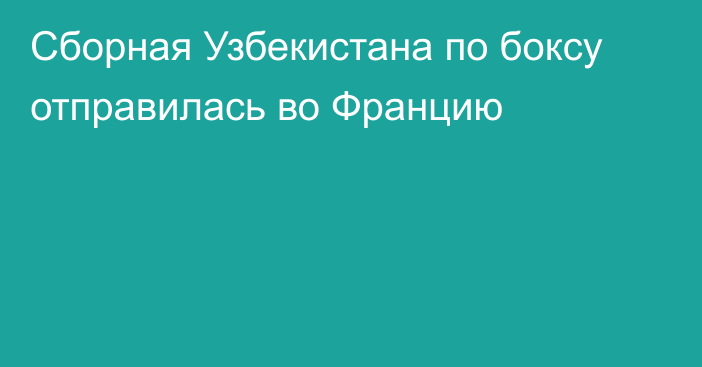 Сборная Узбекистана по боксу отправилась во Францию