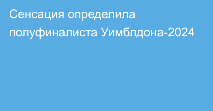 Сенсация определила полуфиналиста Уимблдона-2024