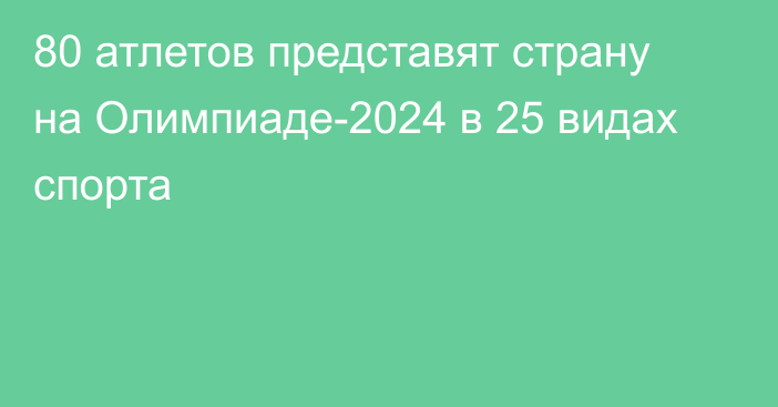 80 атлетов представят страну на Олимпиаде-2024 в 25 видах спорта