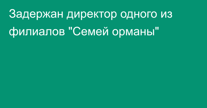 Задержан директор одного из филиалов 