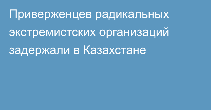 Приверженцев радикальных экстремистских организаций задержали в Казахстане