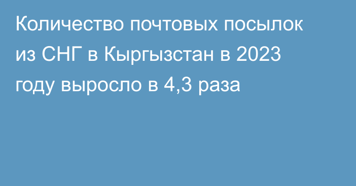 Количество почтовых посылок из СНГ в Кыргызстан в 2023 году выросло в 4,3 раза