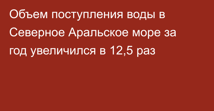 Объем поступления воды в Северное Аральское море за год увеличился в 12,5 раз