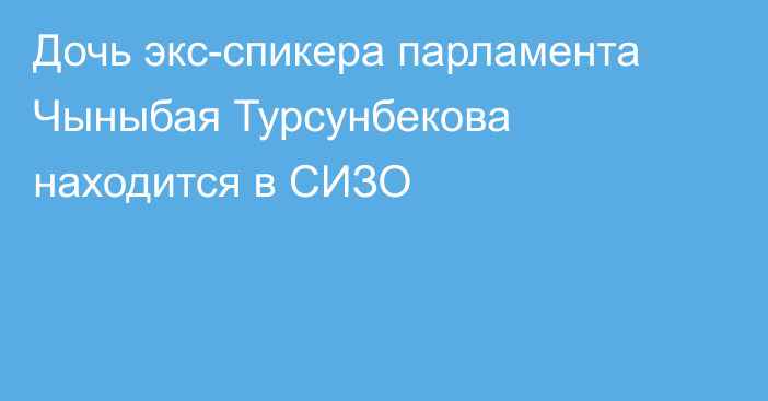 Дочь экс-спикера парламента Чыныбая Турсунбекова находится в СИЗО