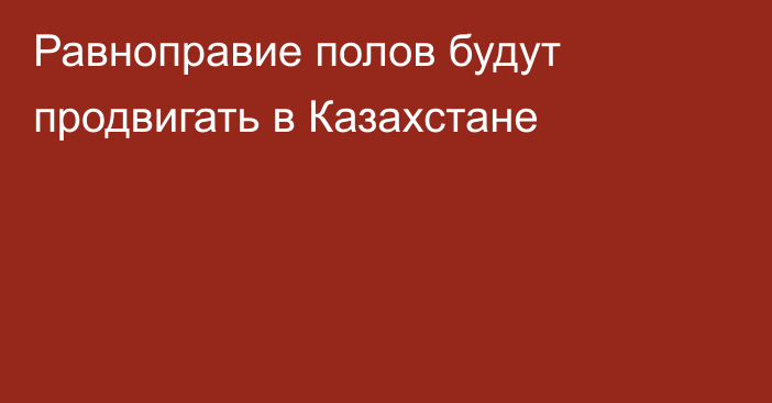 Равноправие полов будут продвигать в Казахстане