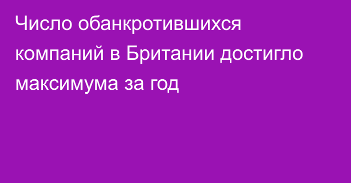 Число обанкротившихся компаний в Британии достигло максимума за год