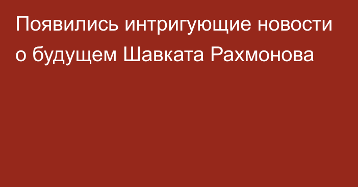 Появились интригующие новости о будущем Шавката Рахмонова