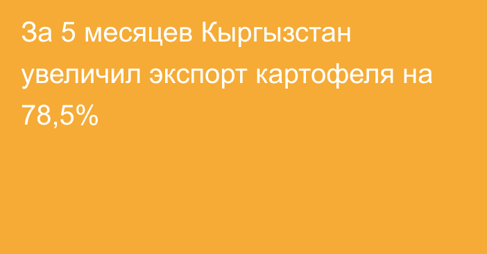 За 5 месяцев Кыргызстан увеличил экспорт картофеля на 78,5%