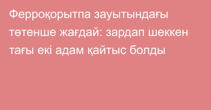 Ферроқорытпа зауытындағы төтенше жағдай: зардап шеккен тағы екі адам қайтыс болды