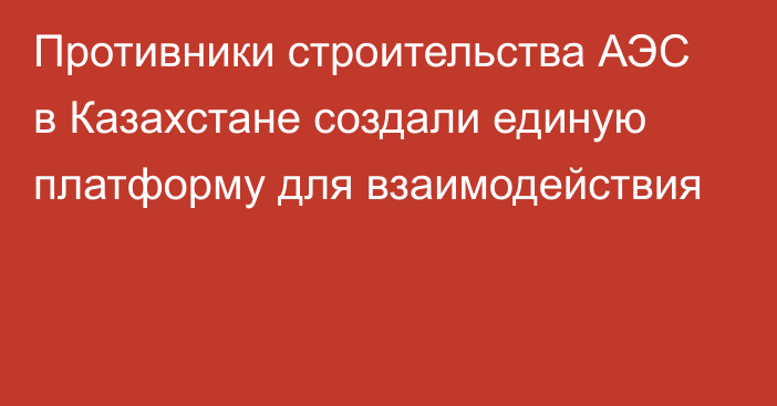 Противники строительства АЭС в Казахстане создали единую платформу для взаимодействия