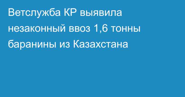 Ветслужба КР выявила незаконный ввоз 1,6 тонны баранины из Казахстана