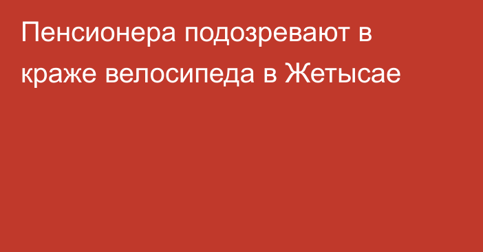 Пенсионера подозревают в краже велосипеда в Жетысае