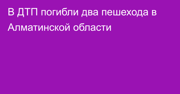 В ДТП погибли два пешехода в Алматинской области