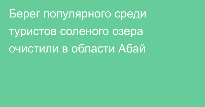 Берег популярного среди туристов соленого озера очистили в области Абай