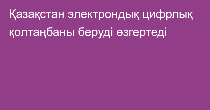 Қазақстан электрондық цифрлық қолтаңбаны беруді өзгертеді