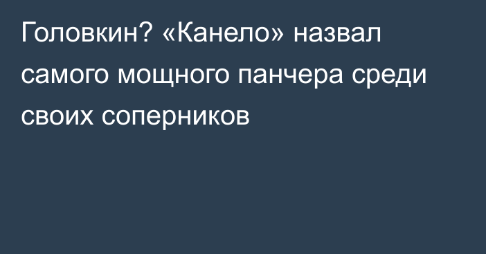 Головкин? «Канело» назвал самого мощного панчера среди своих соперников