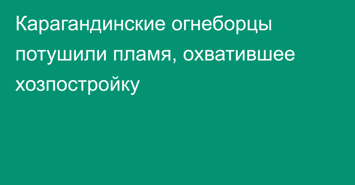 Карагандинские огнеборцы потушили пламя, охватившее хозпостройку