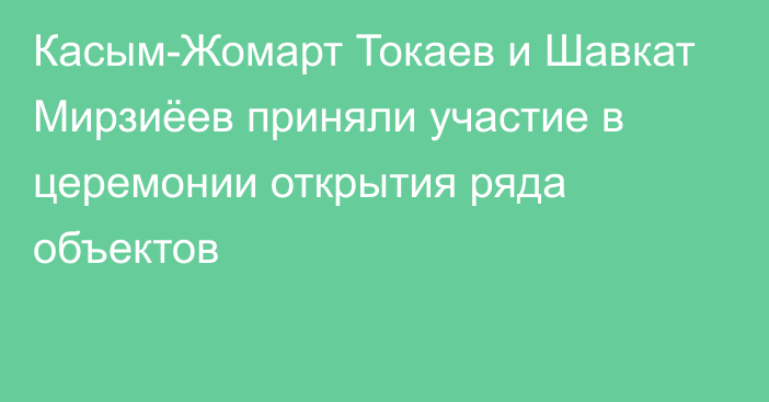 Касым-Жомарт Токаев и Шавкат Мирзиёев приняли участие в церемонии открытия ряда объектов