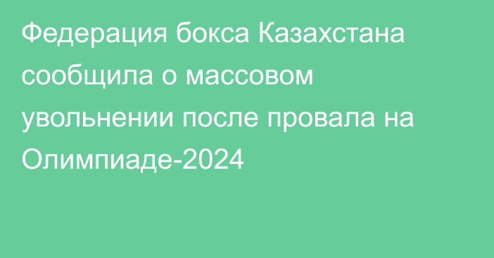 Федерация бокса Казахстана сообщила о массовом увольнении после провала на Олимпиаде-2024