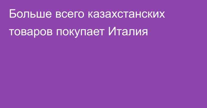 Больше всего казахстанских товаров покупает Италия