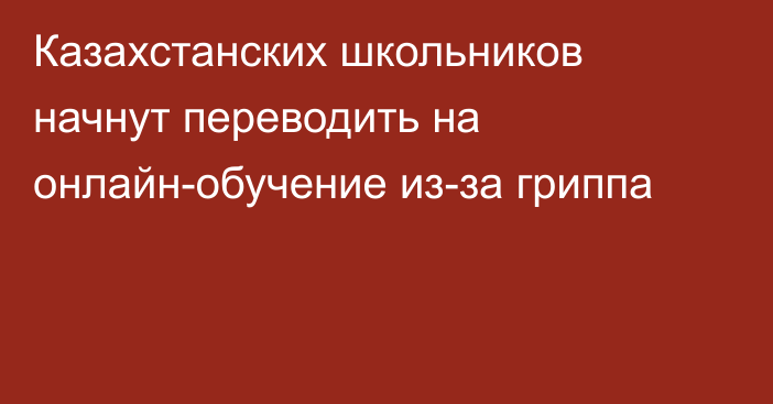 Казахстанских школьников начнут переводить на онлайн-обучение из-за гриппа