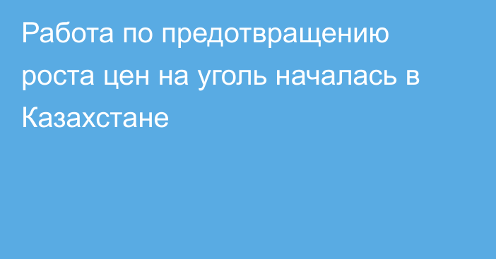 Работа по предотвращению роста цен на уголь началась в Казахстане