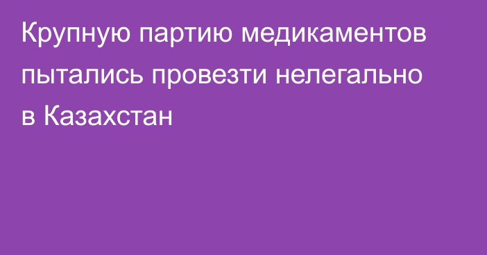 Крупную партию медикаментов пытались провезти нелегально в Казахстан