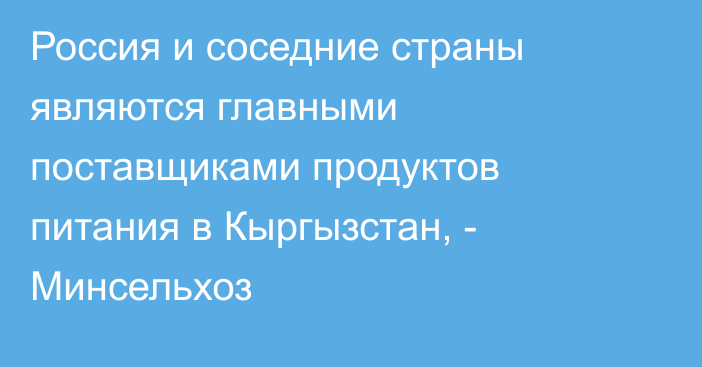 Россия и соседние страны являются главными поставщиками продуктов питания в Кыргызстан, - Минсельхоз