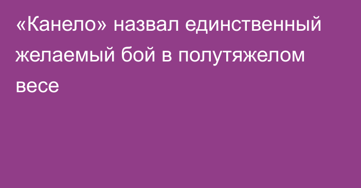 «Канело» назвал единственный желаемый бой в полутяжелом весе