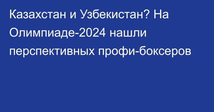 Казахстан и Узбекистан? На Олимпиаде-2024 нашли перспективных профи-боксеров