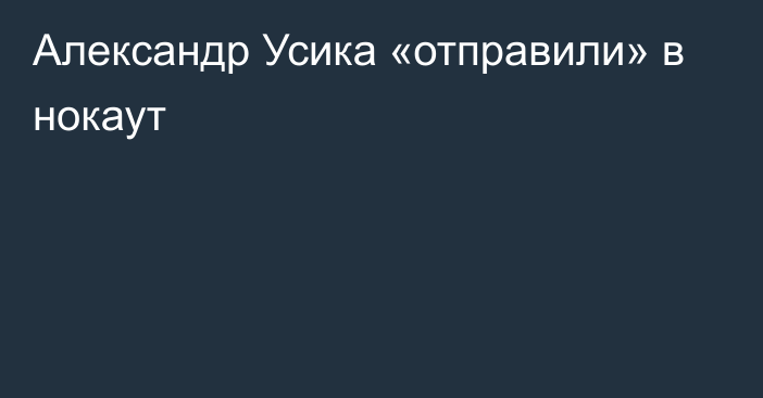 Александр Усика «отправили» в нокаут