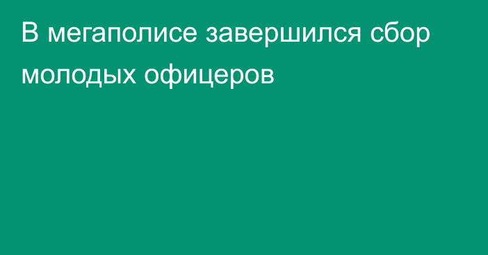 В мегаполисе завершился сбор молодых офицеров