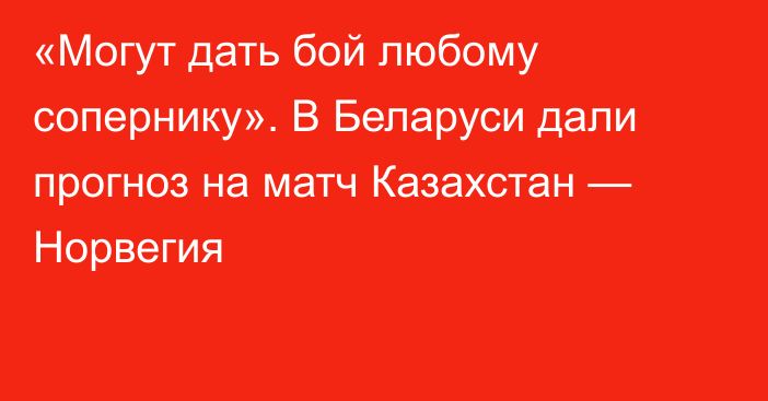 «Могут дать бой любому сопернику». В Беларуси дали прогноз на матч Казахстан — Норвегия