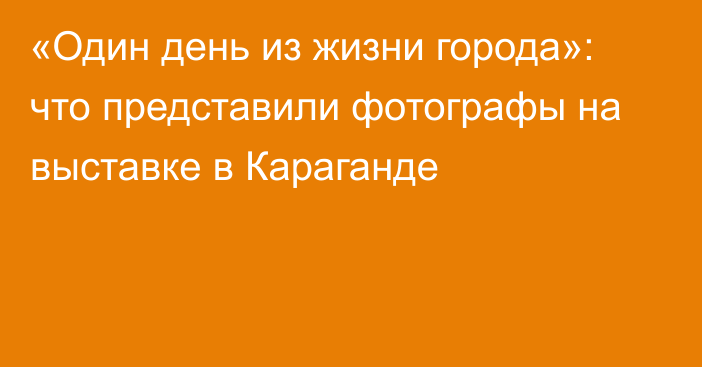 «Один день из жизни города»: что представили фотографы на выставке в Караганде