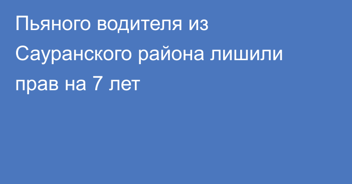 Пьяного водителя из Сауранского района лишили прав на 7 лет