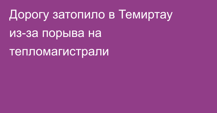 Дорогу затопило в Темиртау из-за порыва на тепломагистрали