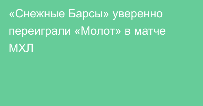 «Снежные Барсы» уверенно переиграли «Молот» в матче МХЛ