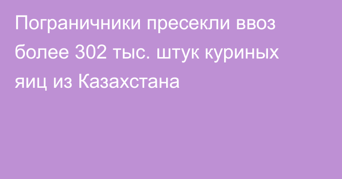 Пограничники пресекли ввоз более 302 тыс. штук куриных яиц из Казахстана