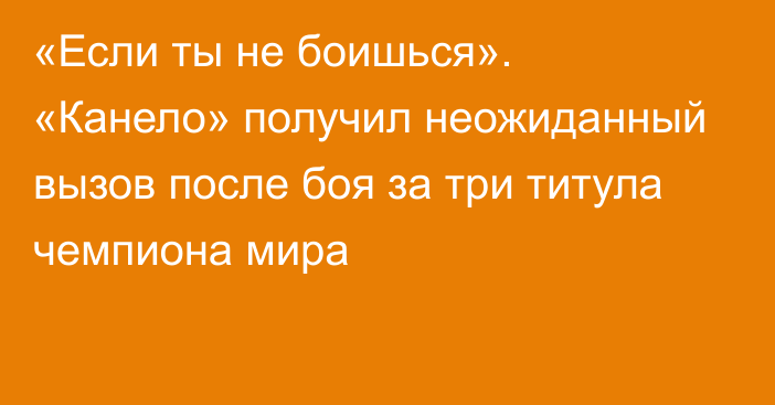 «Если ты не боишься». «Канело» получил неожиданный вызов после боя за три титула чемпиона мира