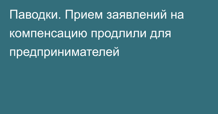 Паводки. Прием заявлений на компенсацию продлили для предпринимателей