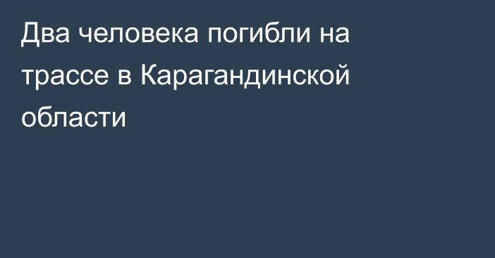 Два человека погибли на трассе в Карагандинской области