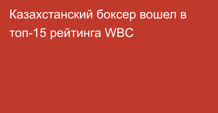 Казахстанский боксер вошел в топ-15 рейтинга WBC