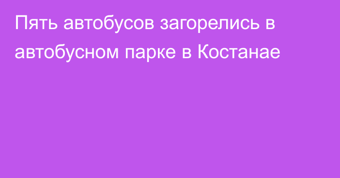 Пять автобусов загорелись в автобусном парке в Костанае