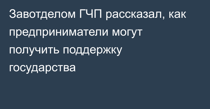 Завотделом ГЧП рассказал, как предприниматели могут получить поддержку государства